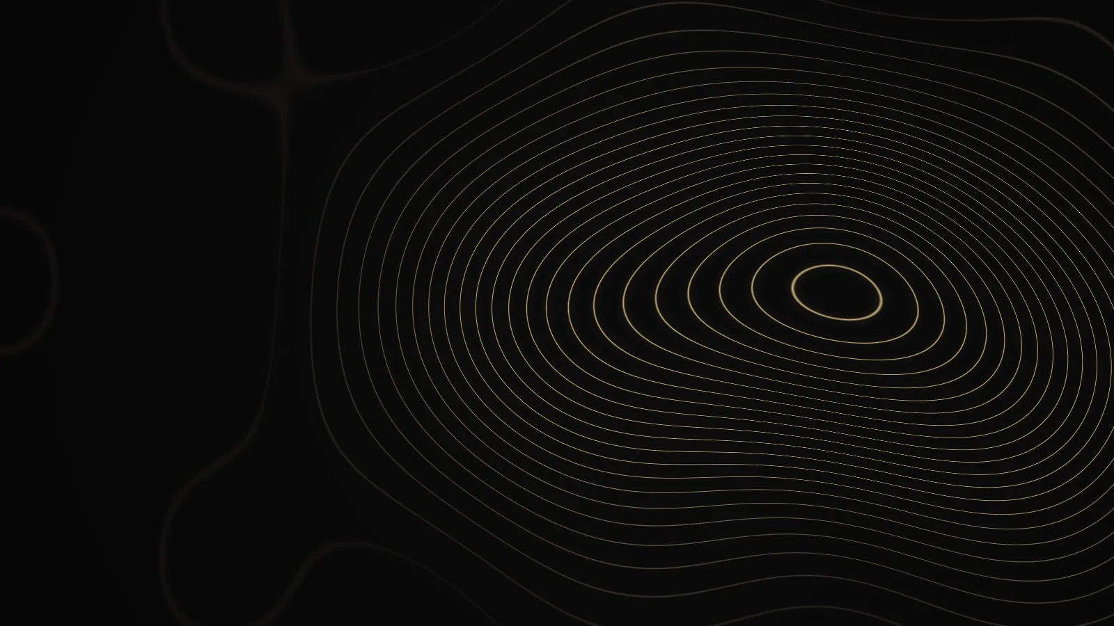 Abstract gold contour lines on a dark background representing three different injectable materials