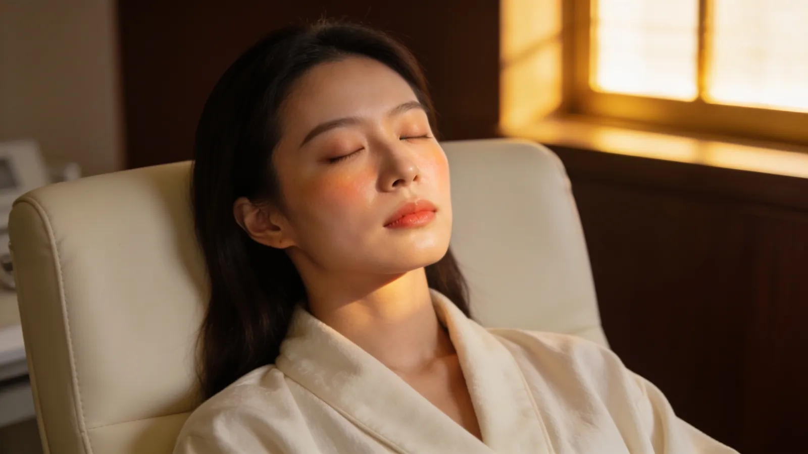 Illustrative model with an even, luminous complexion, not a patient