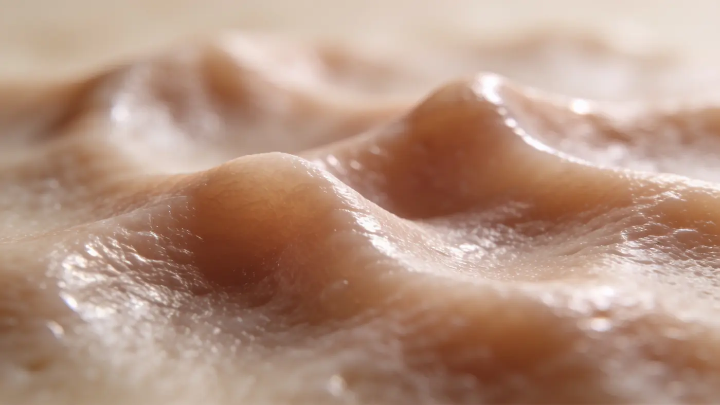 Close-up of uneven skin texture with raised and depressed areas