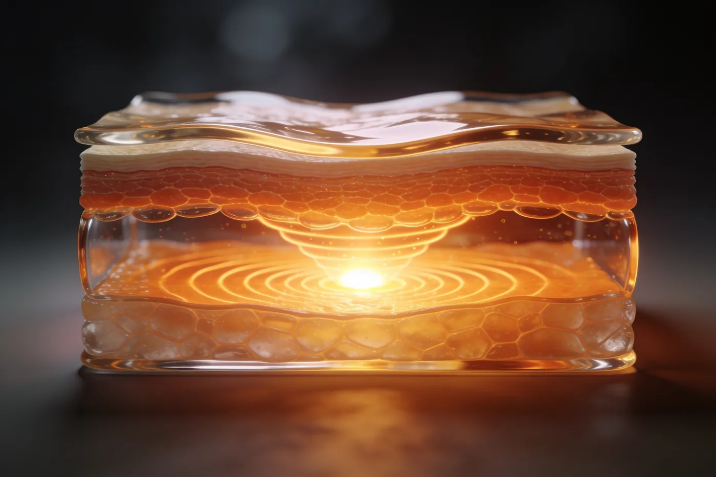 Abstract cross-section of skin layers used as an illustrative image